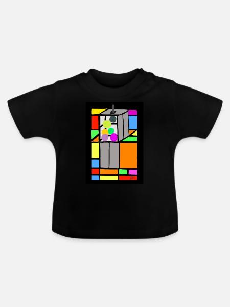 Aufzug v verbessert - Baby Bio-T-Shirt mit Rundhals - Schwarz