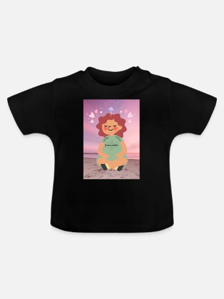 Ich meditiere gerne - Baby Bio-T-Shirt mit Rundhals - Schwarz