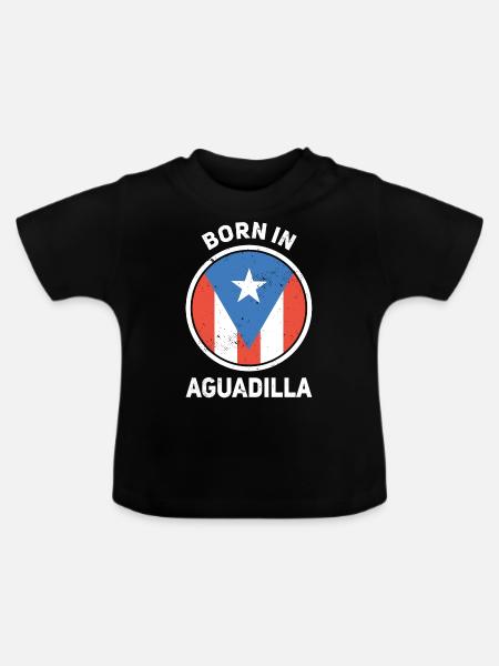 Puerto Rico - Baby Bio-T-Shirt mit Rundhals - Schwarz