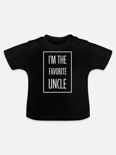 im the favorite uncle - Baby Bio-T-Shirt mit Rundhals - Schwarz