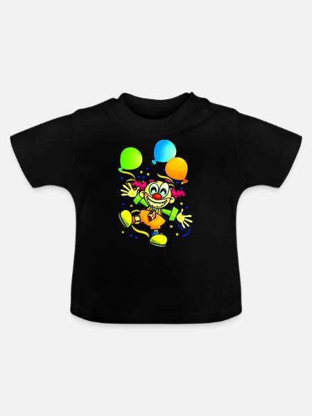 CLOWN Party - Baby Organic T-Shirt with Round Neck - black