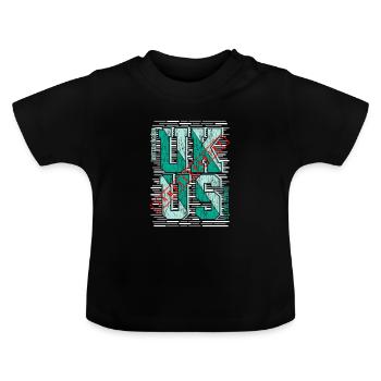 United kingdom ;United states - T-shirt bio col rond Bébé - noir - Devant