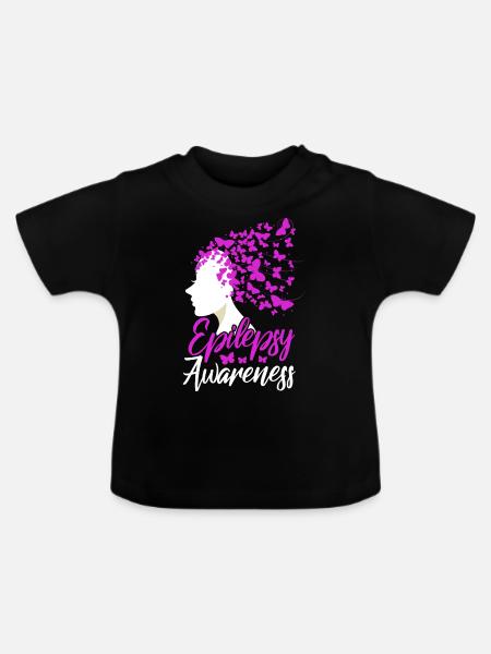 Epilepsy Awareness - Baby Bio-T-Shirt mit Rundhals - Schwarz