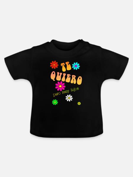Ich liebe dich... fern - Baby Bio-T-Shirt mit Rundhals - Schwarz
