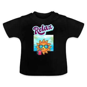 DETENTE RELAXATION - T-shirt bio col rond Bébé - noir - Devant