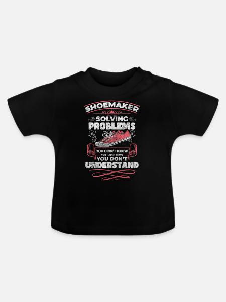 Schuster Schuh Handwerker Stiefel - Baby Bio-T-Shirt mit Rundhals - Schwarz