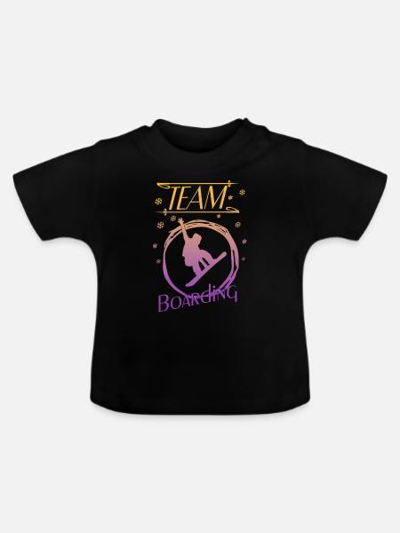 Boarding is my passion - Baby Bio-T-Shirt mit Rundhals - Schwarz