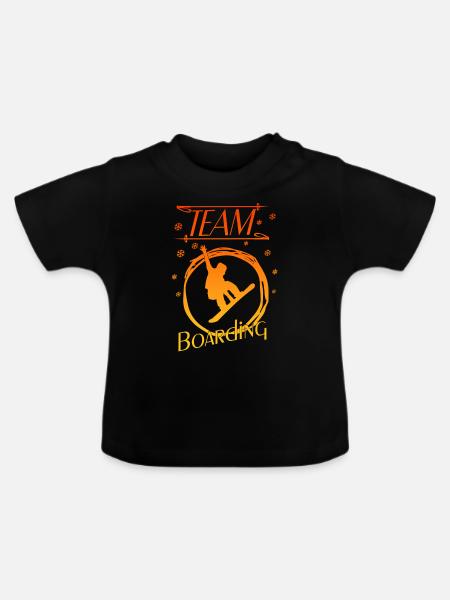 Boarding Snowboarding - Baby Bio-T-Shirt mit Rundhals - Schwarz