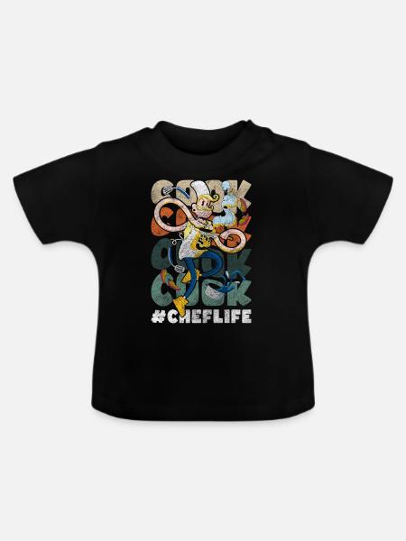 Koch Chef Kochkunst Geschmack - Baby Bio-T-Shirt mit Rundhals - Schwarz