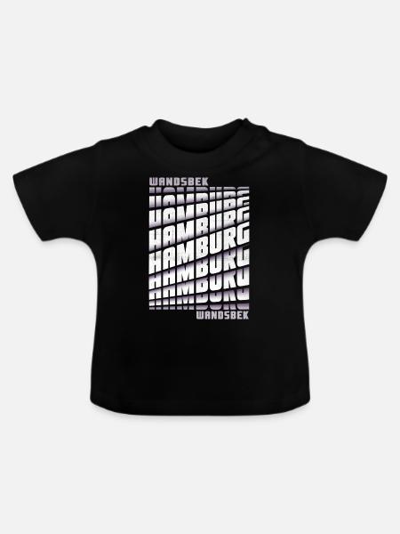 Hamburg Wandsbek - Baby Bio-T-Shirt mit Rundhals - Schwarz