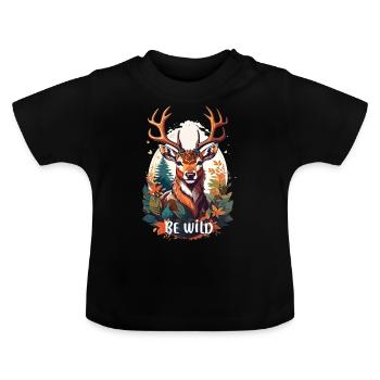sauvage - T-shirt bio col rond Bébé - noir - Devant