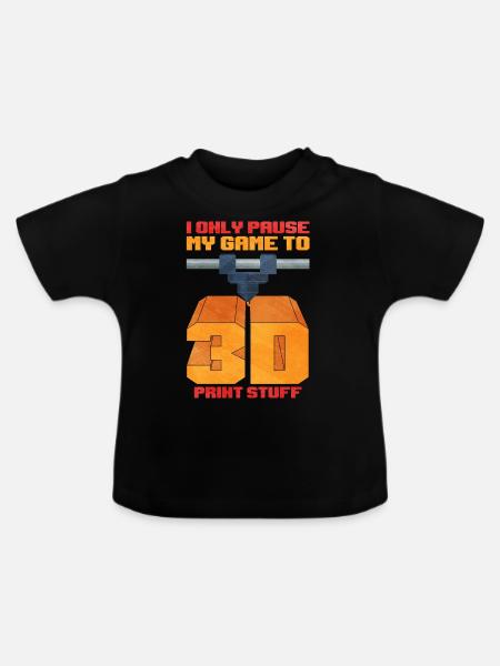 3d printing - Baby Bio-T-Shirt mit Rundhals - Schwarz