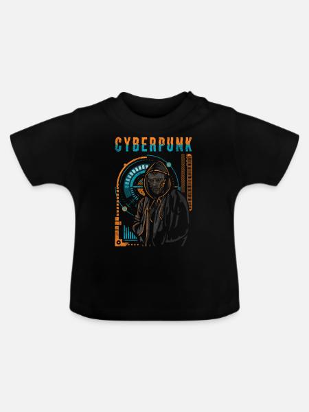 Cyborg Steampunk Tech - Baby Bio-T-Shirt mit Rundhals - Schwarz