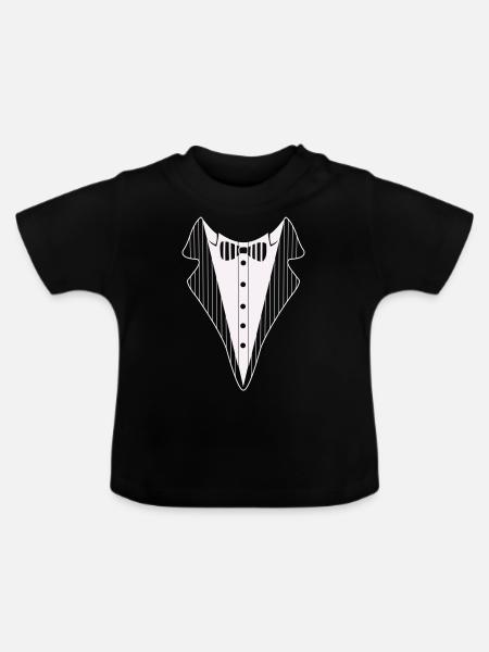 tuxedo hemd - Baby Bio-T-Shirt mit Rundhals - Schwarz