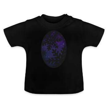 Flocons de neige et ciel étoilé - T-shirt bio col rond Bébé - noir - Devant