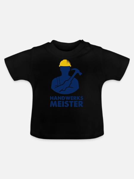 handwerker meister - Baby Bio-T-Shirt mit Rundhals - Schwarz