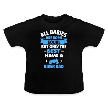 Baby,Papa Motorradfahrer,Geburtsgeschenk,Vatertag - Baby Bio-T-Shirt mit Rundhals - Schwarz - Vorne