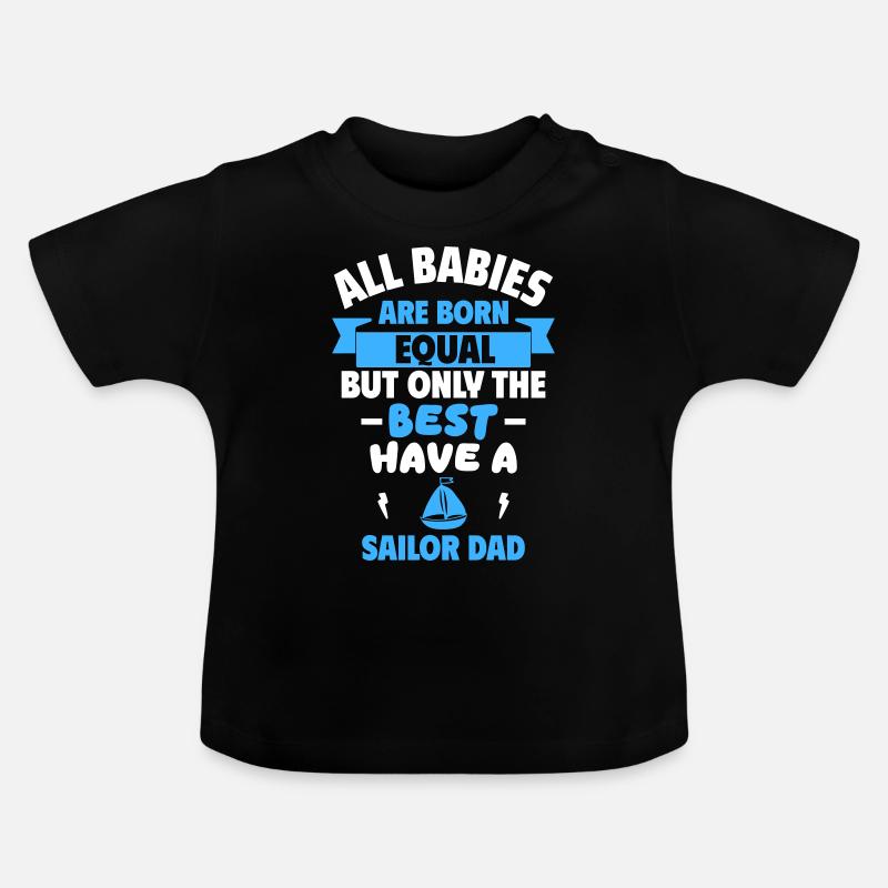 Bébé de papa marin, maritime et aventurier - T-shirt bio col rond Bébé - noir
