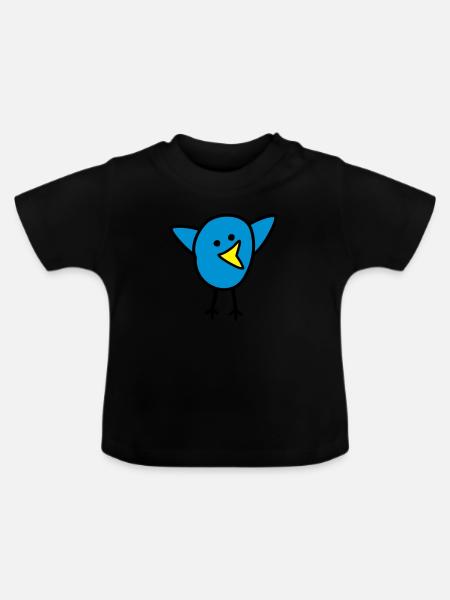 Vogel - Baby Bio-T-Shirt mit Rundhals - Schwarz