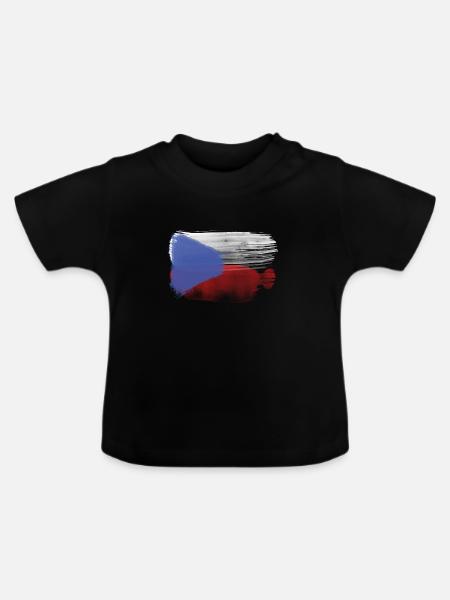 Tschechische flagge - Baby Bio-T-Shirt mit Rundhals - Schwarz