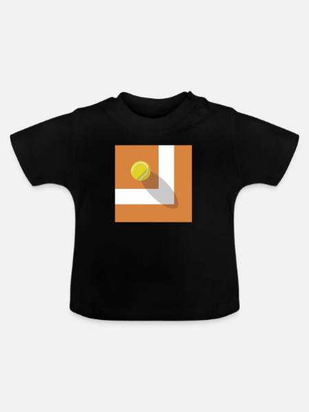 Tennisplatz - Baby Bio-T-Shirt mit Rundhals - Schwarz