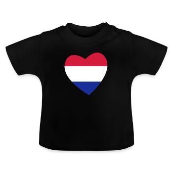 Coeur Pays-Bas - T-shirt bio col rond Bébé - noir - Devant