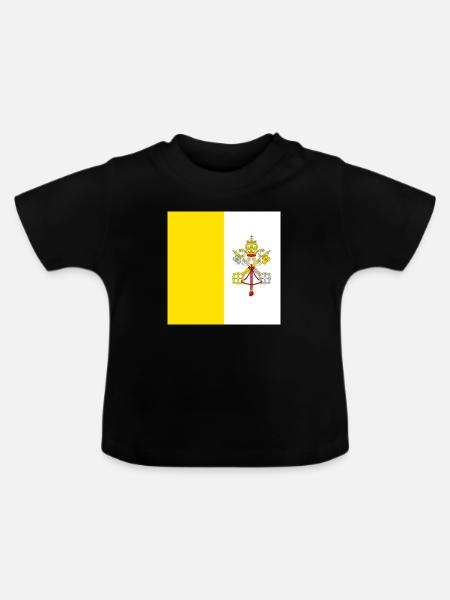 Vatikan - Baby Bio-T-Shirt mit Rundhals - Schwarz