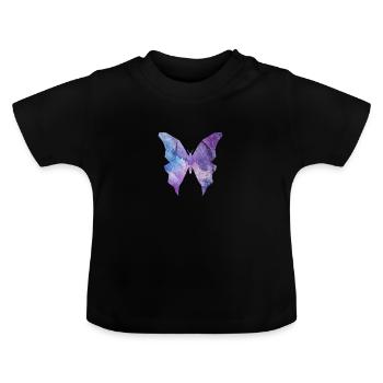 Galaxy Papillon - T-shirt bio col rond Bébé - noir - Devant