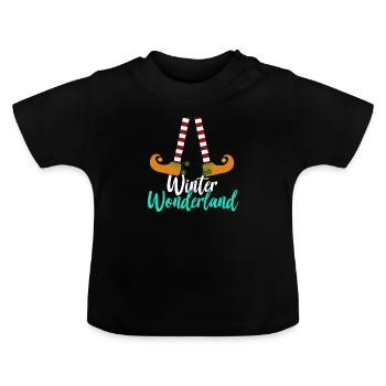 Winter Wonderland - Baby Organic T-Shirt with Round Neck - black - Front