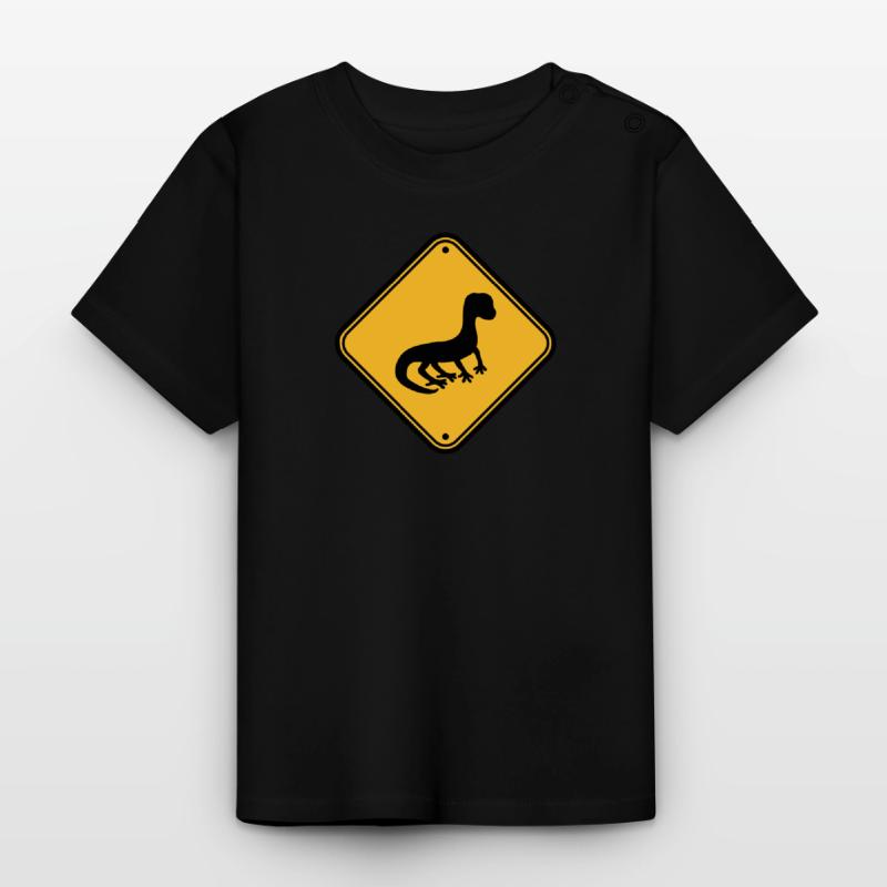 warning caution caution note shield silhouette Baby Organic T-Shirt with Round Neck