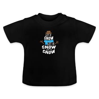 Noël noël bonhomme de neige - T-shirt bio col rond Bébé - noir - Devant