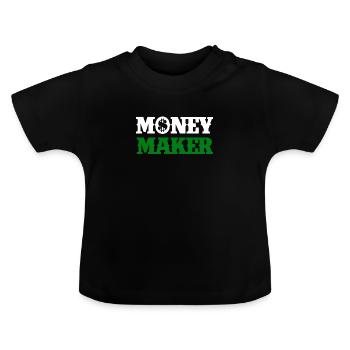Money, Cash, Moneten - Baby Bio-T-Shirt mit Rundhals - Schwarz - Vorne