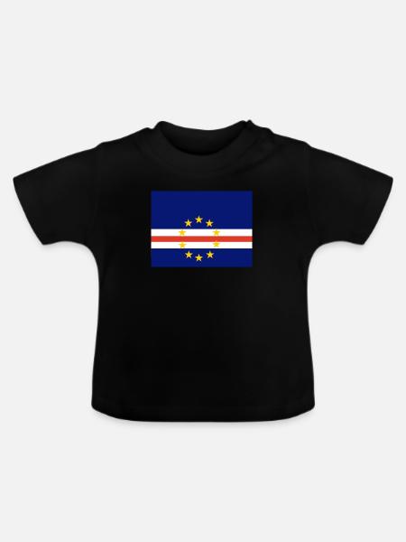 Drapeau du Cap-Vert (cv) - T-shirt bio col rond Bébé - noir