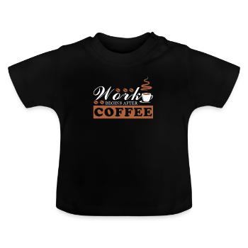 amour café pause-café cadeau haricots junkie - T-shirt bio col rond Bébé - noir - Devant