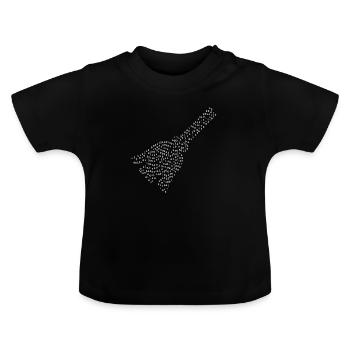 Binary Broom - Baby Organic T-Shirt with Round Neck - black - Front