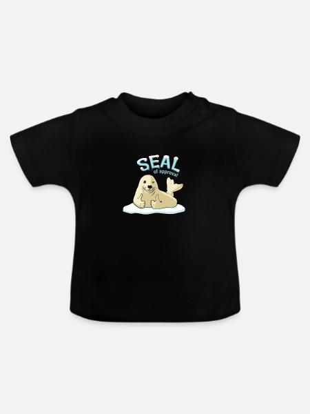 Gütesiegel - Baby Bio-T-Shirt mit Rundhals - Schwarz
