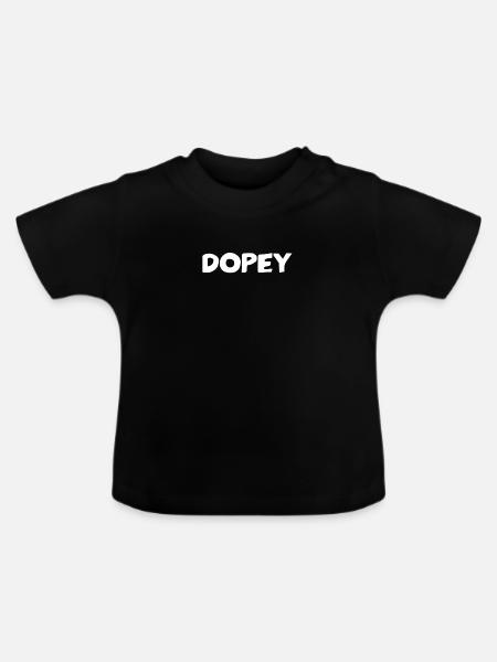Dwergen Cosplay Sprookje Fashing Gift Dopey - Baby biologisch T-shirt met ronde hals - zwart