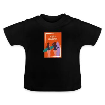 Chemise de surfeur - T-shirt bio col rond Bébé - noir - Devant