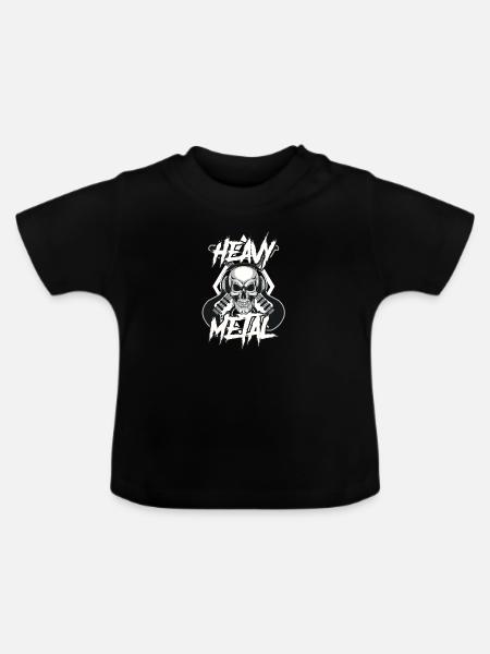 Heavy Metal - Baby Bio-T-Shirt mit Rundhals - Schwarz