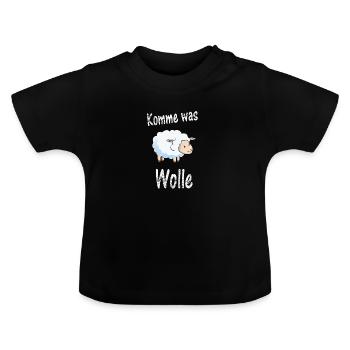 Viens quelle laine - T-shirt bio col rond Bébé - noir - Devant
