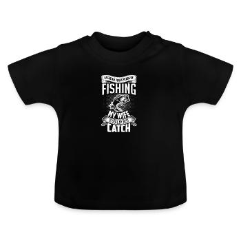 fisherman - Baby Organic T-Shirt with Round Neck - black - Front