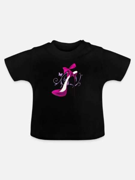 High-Heel - Baby Bio-T-Shirt mit Rundhals - Schwarz