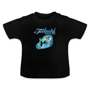 Snowboard Snowboarden - Baby Bio-T-Shirt mit Rundhals - Schwarz - Vorne