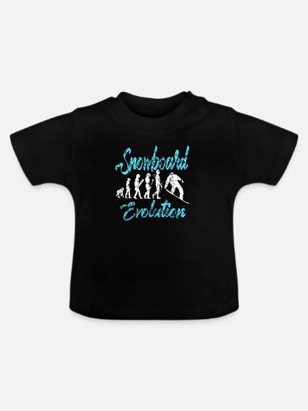 Snowboard Snowboarden - Baby Bio-T-Shirt mit Rundhals - Schwarz
