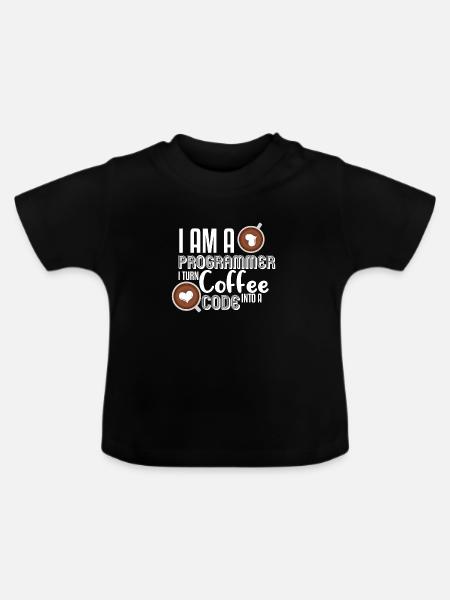 Programmer Kaffee - Baby Bio-T-Shirt mit Rundhals - Schwarz