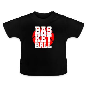 Basket-ball Slam Dunk Rebound cadeau - T-shirt bio col rond Bébé - noir - Devant