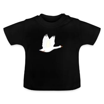Gans fliegt - Baby Bio-T-Shirt mit Rundhals - Schwarz - Vorne