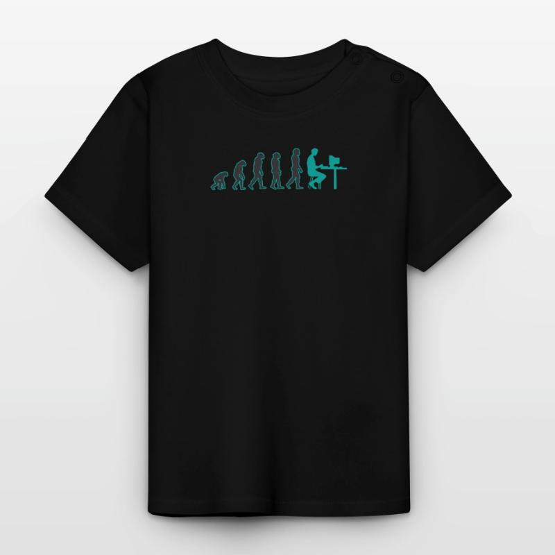 Evolution Computer Nerd Streber Geschenkidee Baby Bio-T-Shirt mit Rundhals