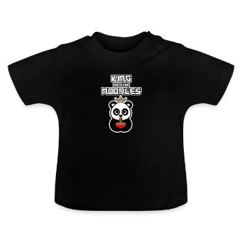 König der Nudeln - Baby Bio-T-Shirt mit Rundhals - Schwarz - Vorne