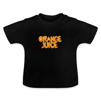 orange juice - Baby Organic T-Shirt with Round Neck - black - Front